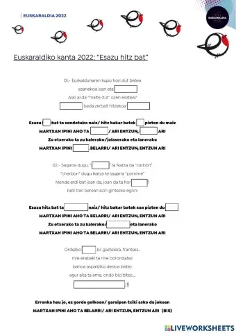 EUSKARALDIA 2022 - Abestia