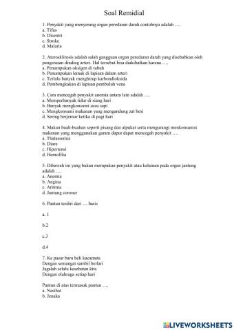 Soal Remidial Kelas 5