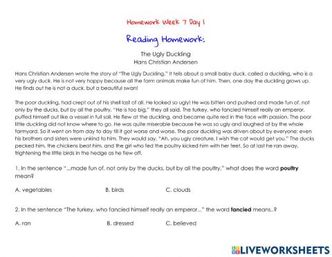 Homework Week 7 Day 1