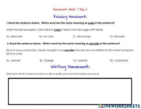 Homework Week 7 Day 2