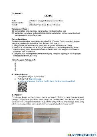 Lkpd modulus young vlab