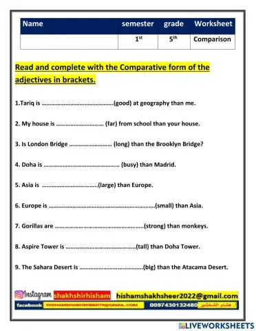 Comparative sentences