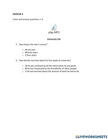 IE1. Unit 6, Listening, Exercise 6