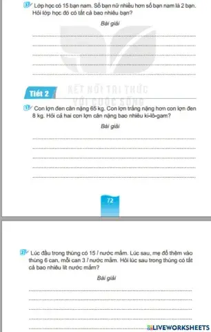 Giải toán hai phép tính