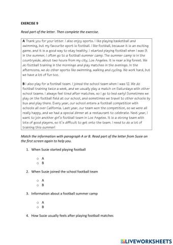 IE0, Unit 3, Reading and Writing, Exercise 9