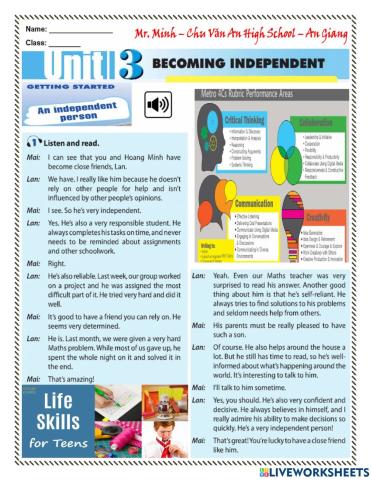 English 11 - Unit 3 - Getting Started-Language-Reading