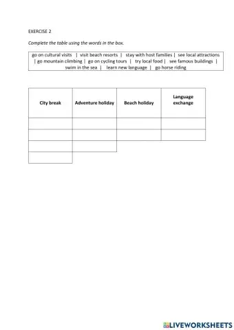 IE0, Unit 4, Grammar and Vocabulary, Exercise 2