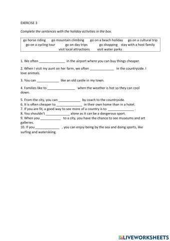 IE0, Unit 4, Grammar and Vocabulary, Exercise 3