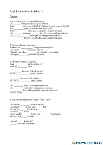 Paul, Lisa und Co. Starter Lektion 10