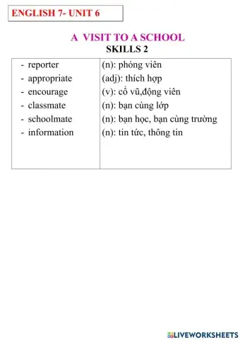 English 7- unit 6- skills 2