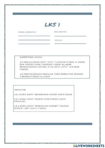 Turunan  Fungsi Aljabar