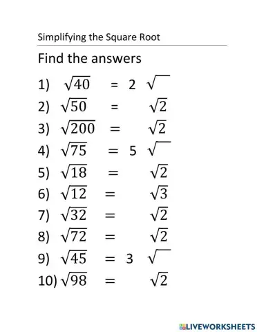 Simplifying the square root