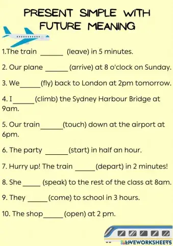 Present simple with future meaning