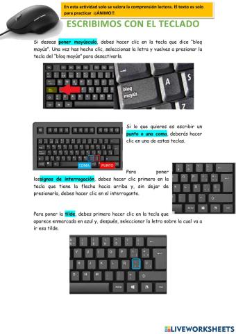 Escribimos con el teclado