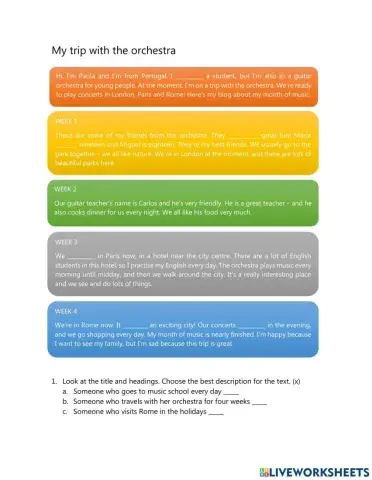 My trip with the orchestra