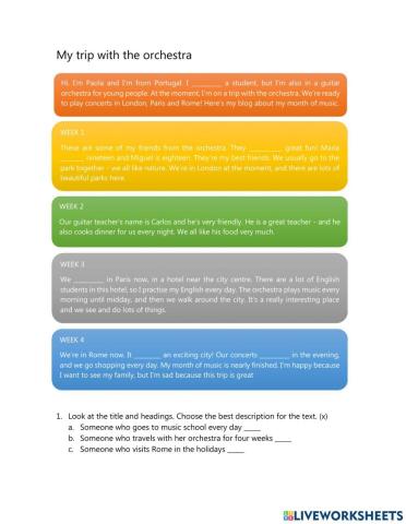 My trip with the orchestra