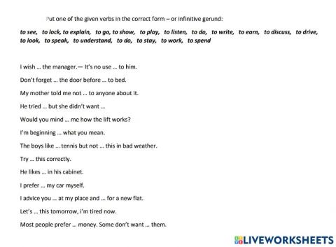 Infinitive or gerund