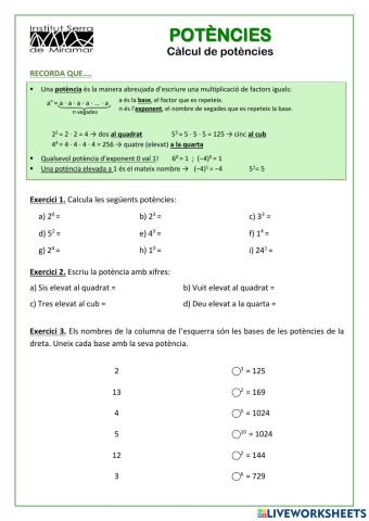Càlcul de potències