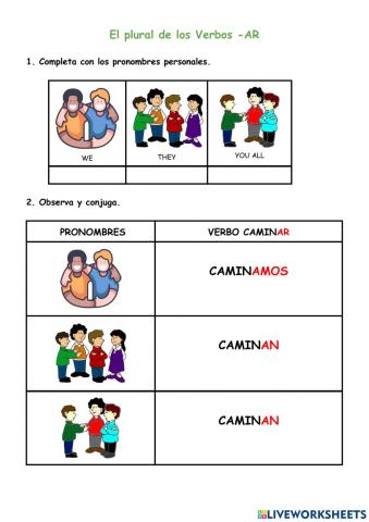 El plural de los verbos -ar