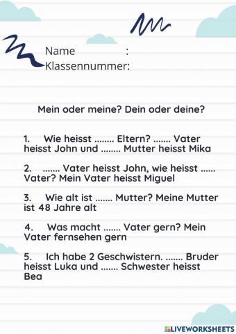Mein oder meine? dein oder deine