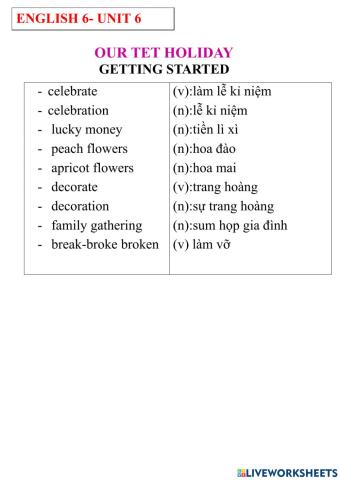 English 6- unit 6- getting started