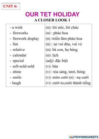 English 6- unit 6- a closer look 1