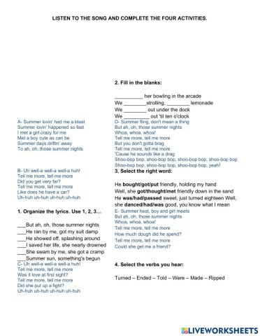 Summer Nights - Song