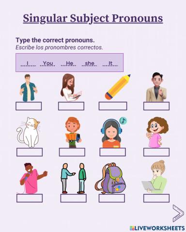 Singular Subject Pronouns