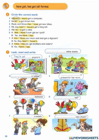 Idict 1 - Unit 4 - Lesson 10: have-has got