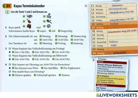 Terminkalender lesen