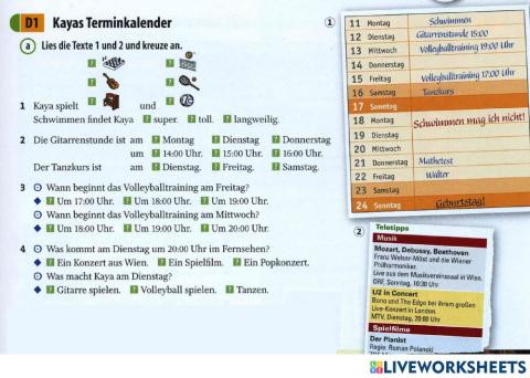 Terminkalender lesen