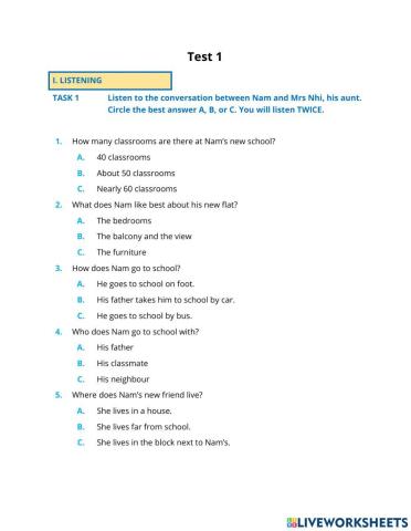 A1-Ss23-Listening test