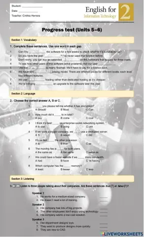 English for Information Technology