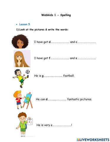 Webkids 1 - Spelling - Unit 6