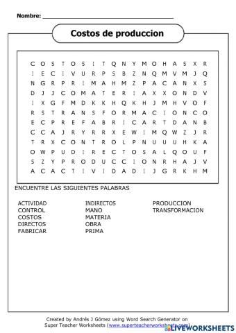 Costos de produccion