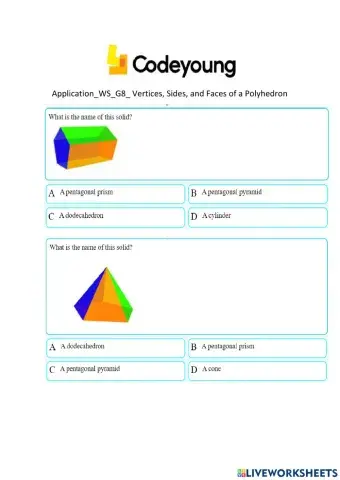 Application-WS-G8- Vertices, Sides, and Faces of a Polyhedron