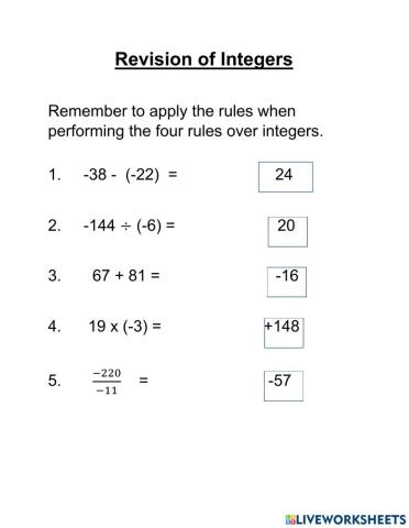 Revision of Integers