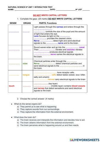 6º NS Unit 1 INTERACTION 1