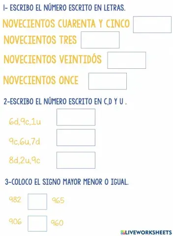 Numeracion hasta 999