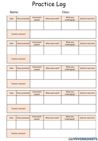 Practice log
