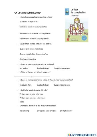 La lista de cumpleaños