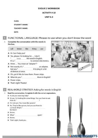 EVOLVE 2 UNIT 6.3 workbook