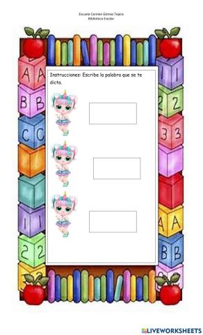 Palabras con m - dictado