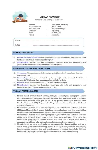 Post Test Membuat TDF No 1