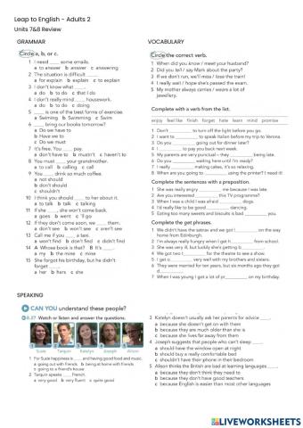 Units 7 and 8 Review