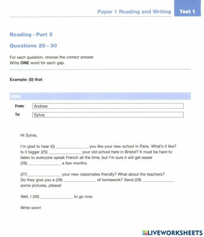 Ket reading gap fill