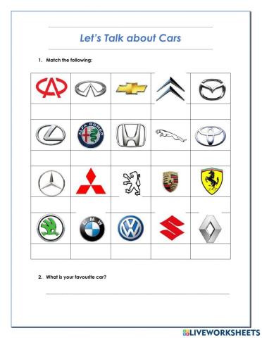 Conversation Starter - Cars and Logos