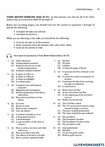 TOEFL REVIEW Listening Skills 23-27