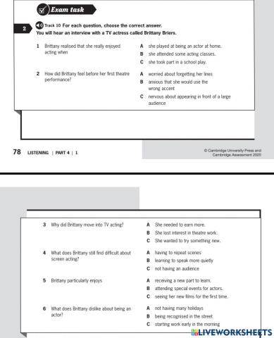 Pet listening multiple choice