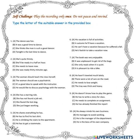 TOEFL - Listening to restatement